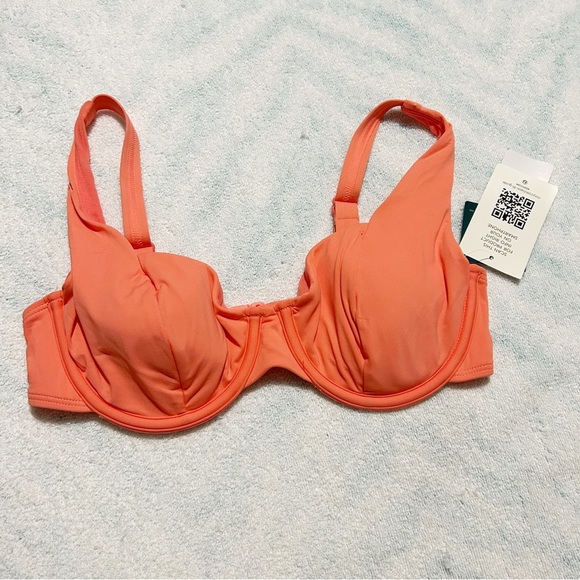 NEW Roxy Beach Classics Underwire D Cup Bikini Top Coral Size XS D-Cup - Picture 3 of 5